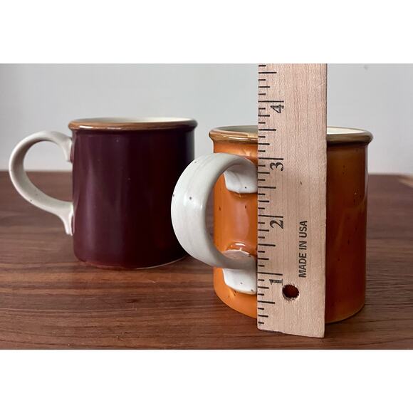 Vintage Ji Stonecrest Mug Set - Margaret F2 Gale F4 Orange Brown Cup Coffee Tea - Picture 11 of 13